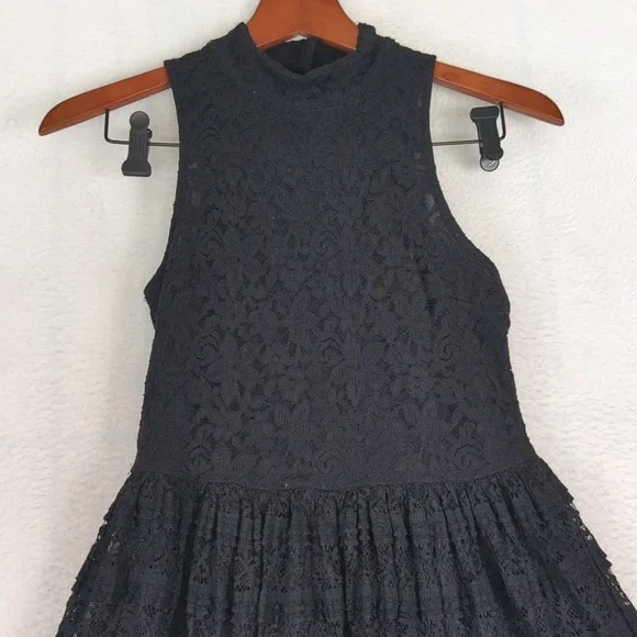 H&M Divided Black Lacy Cocktail Halter‎ Fit & Flare Dress 6 - Picture 3 of 8